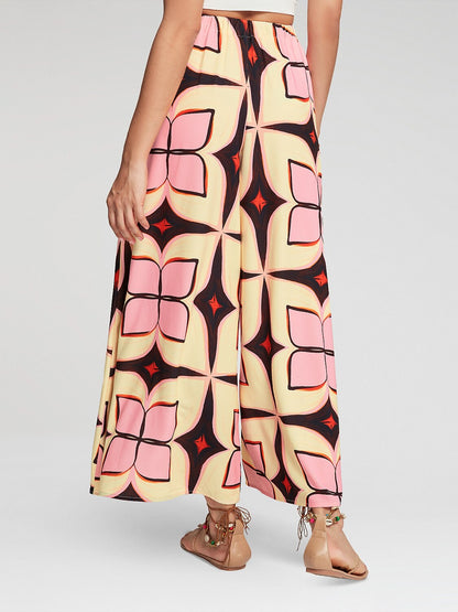 Bohemia Wide Leg Maxi Pants With Pocket