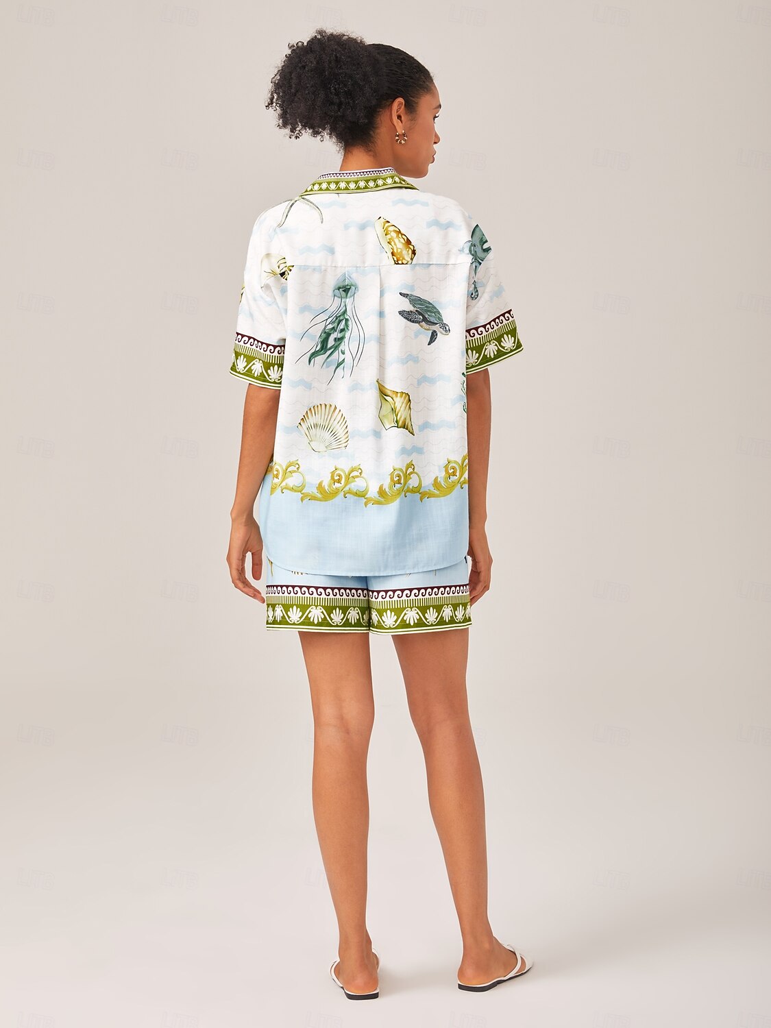 Linen Like Ocean-Themed Placement Print Set