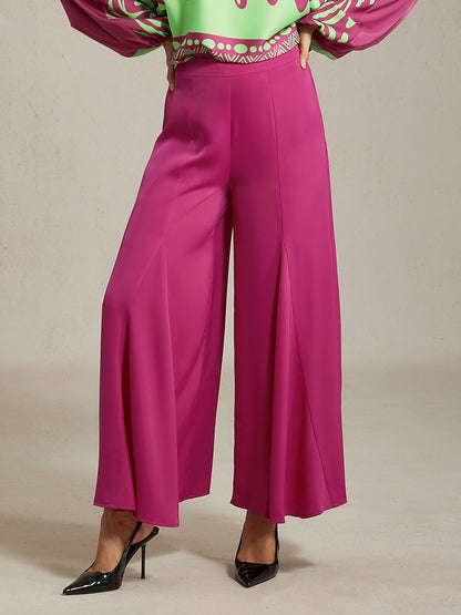 Top Vivid Fuchsia Print Satin Lantern Seaside