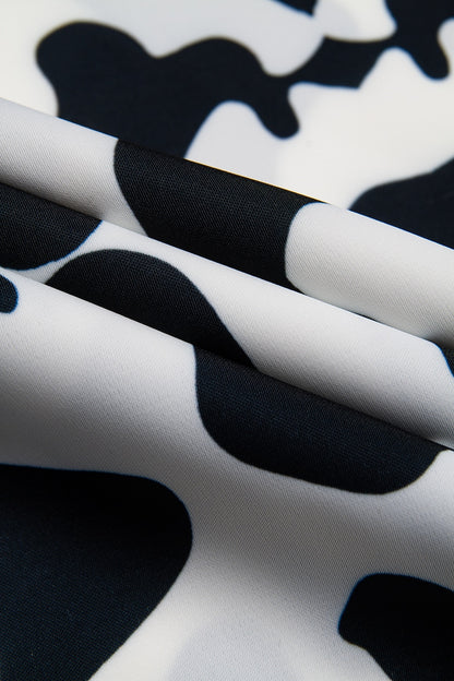 Satin Floral Geometric Pattern Vacation Maxi Dress