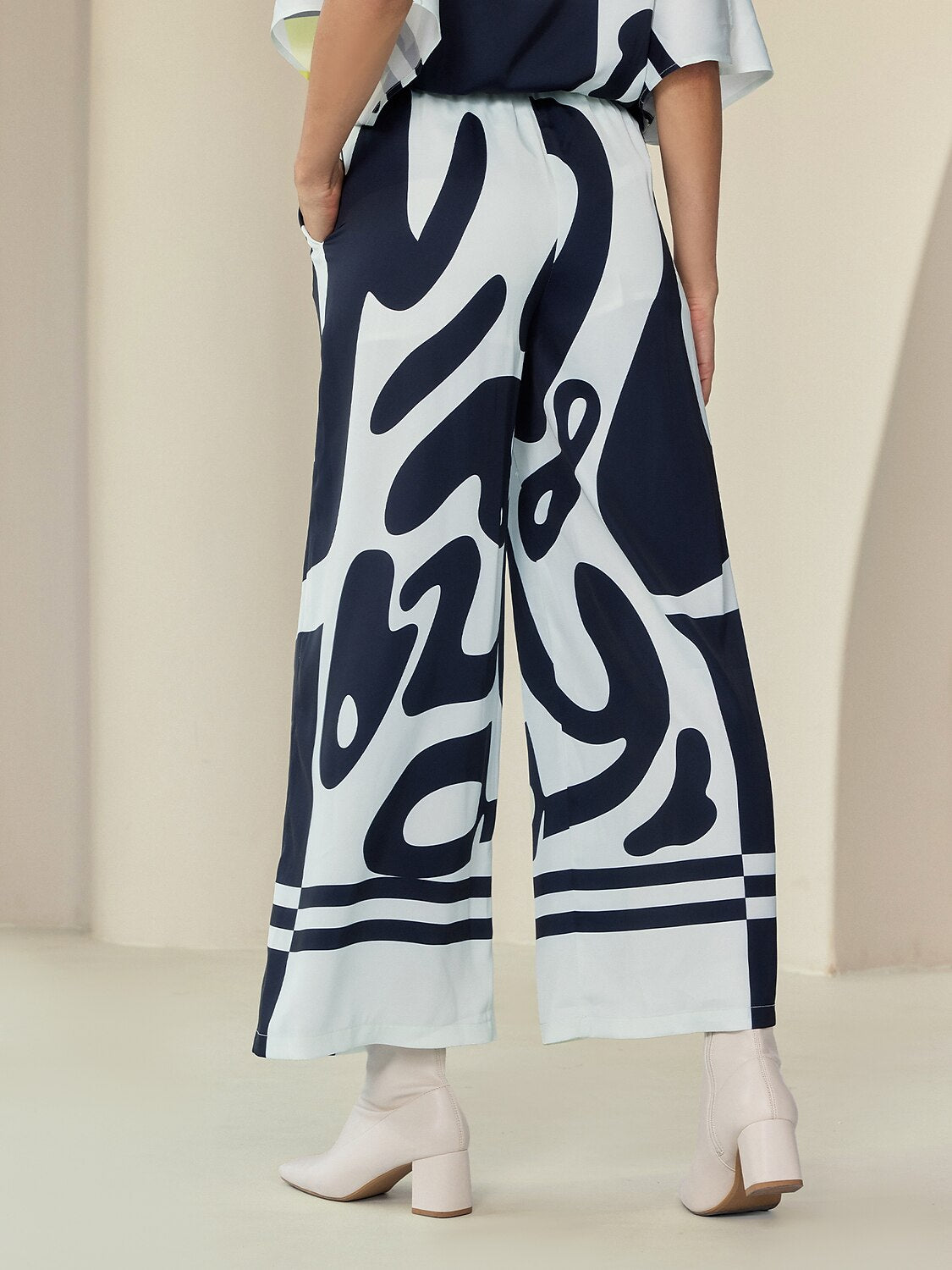 Black Satin Wide Leg Neutral Casual Pants