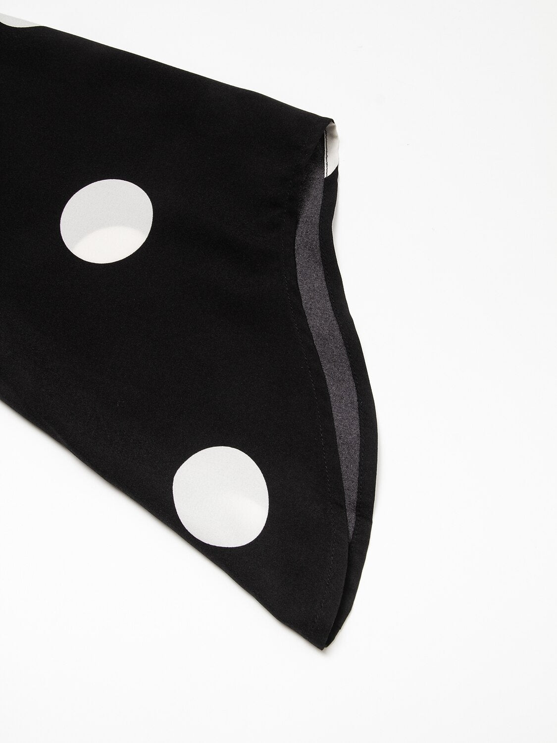 Black Polka Dot Print Asymetric Hem Off-Shoulder Dress