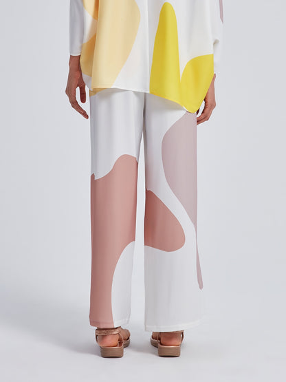 Loose Fit Elastic Waist Wide-Leg Pants Pocket