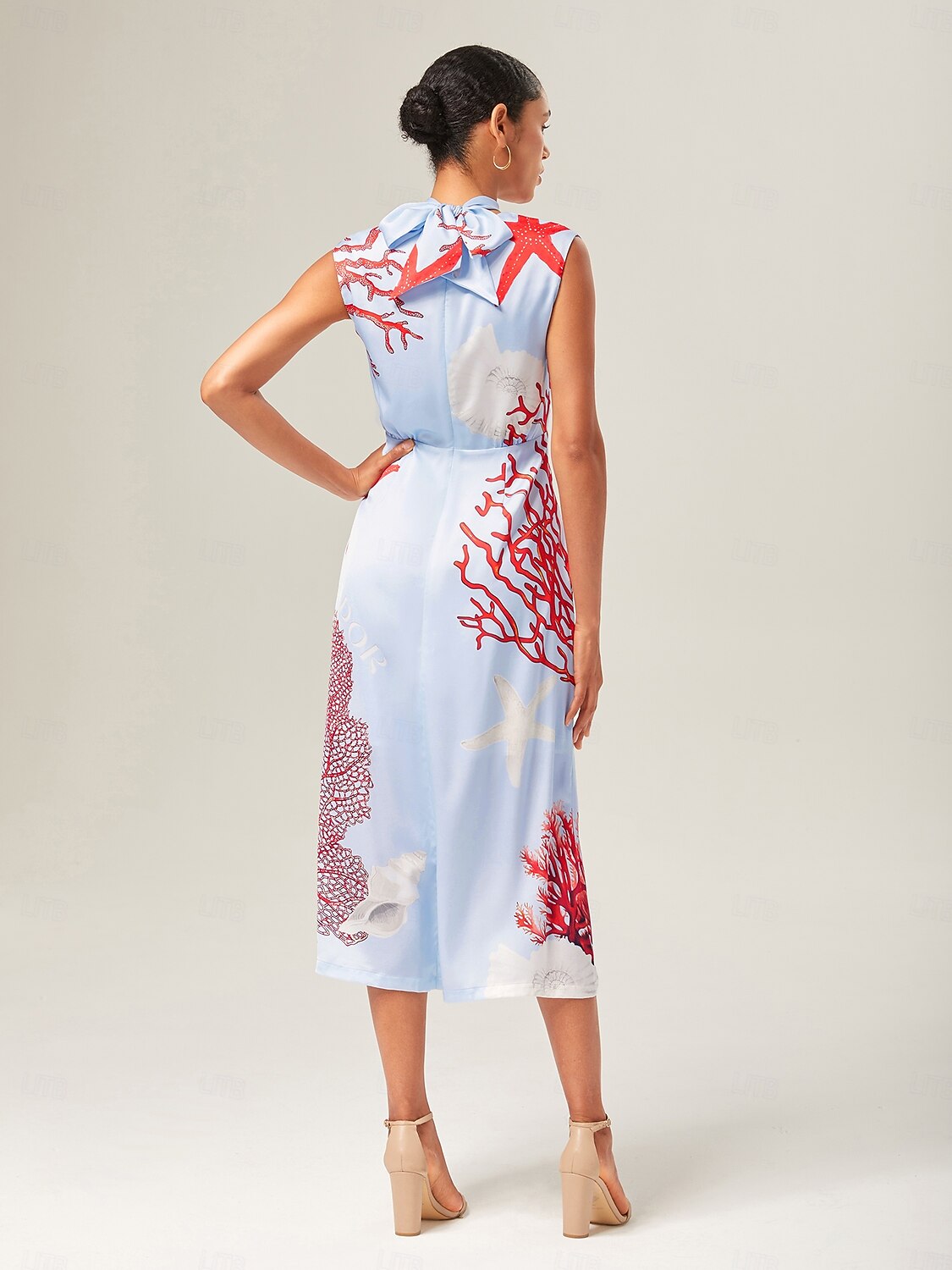 Elegant Ocean Tie Maxi Dress