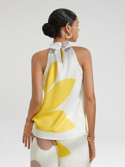 Satin Floral Halter Top
