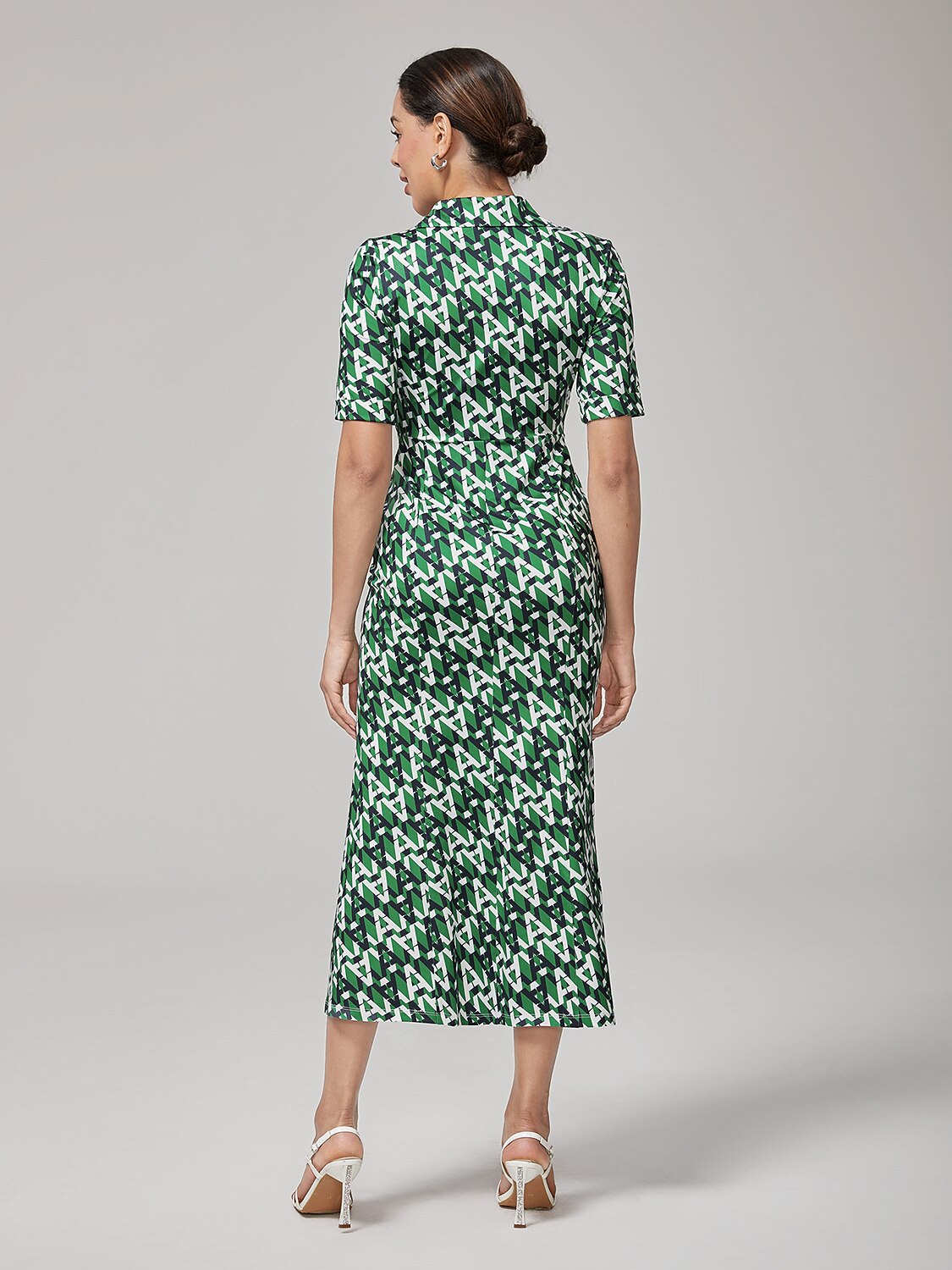 Stretch Waist-Cinching Mermaid Midi Satin Dress