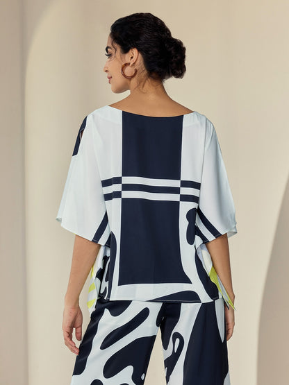 Satin Silk Shirt Color Combo Magyar Black Flowy Graphic