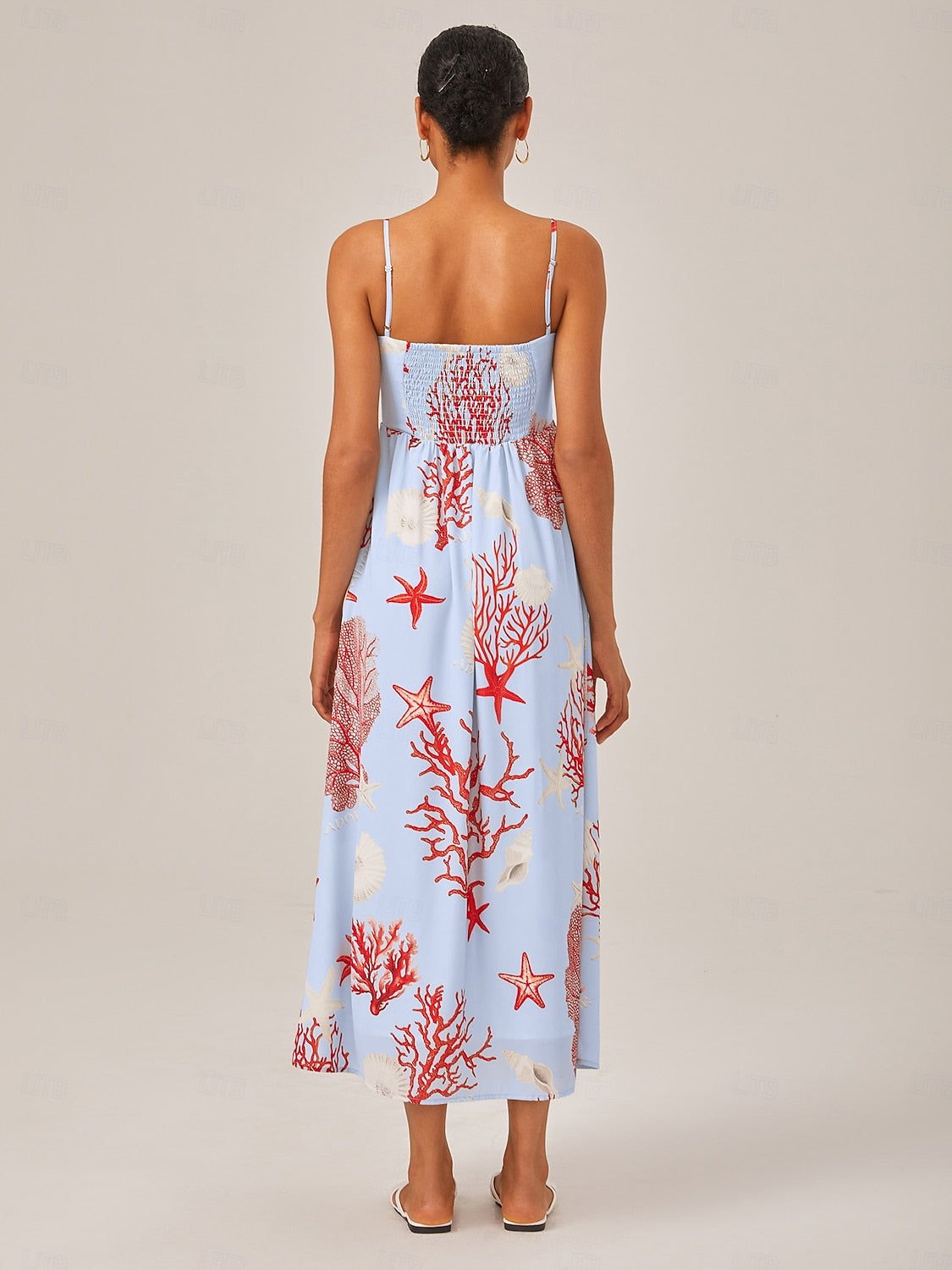 Red Ocean-Themed Cami Dress