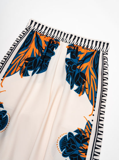 Pants Satin Wide Leg Maxi Loose Bohemian