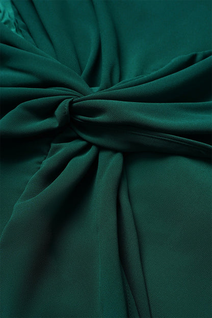 Chiffon Plain Ruffle Twisted Maxi Dress