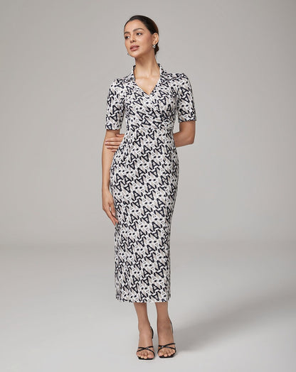 Stretch Waist-Cinching Mermaid Midi Satin Dress