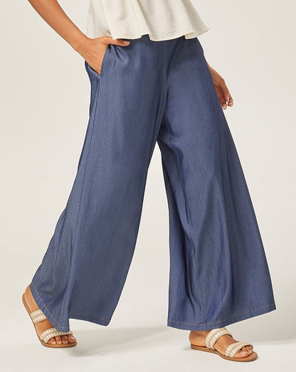 Daily Casual Tencel Denim Wide-Leg Pants