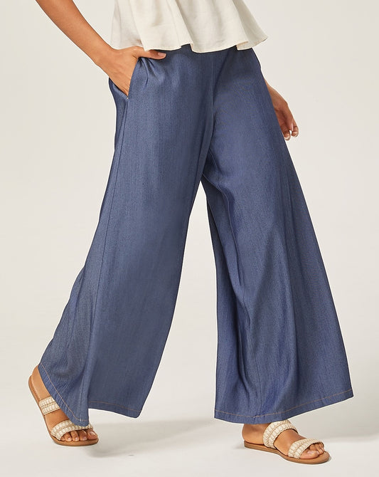 Daily Casual Tencel Denim Wide-Leg Pants
