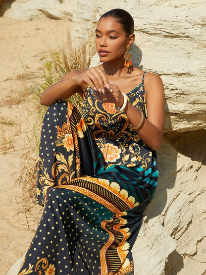 Emerald Empress Silky Satin Cami Jumpsuit