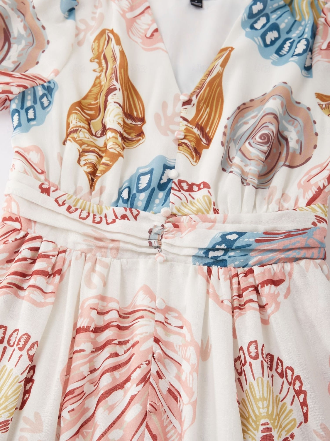 Linen-Like Smocked A-Line Midi Dress