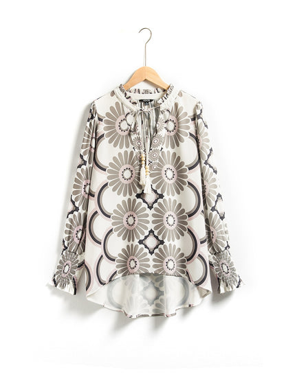 Satin Floral Print Shirt