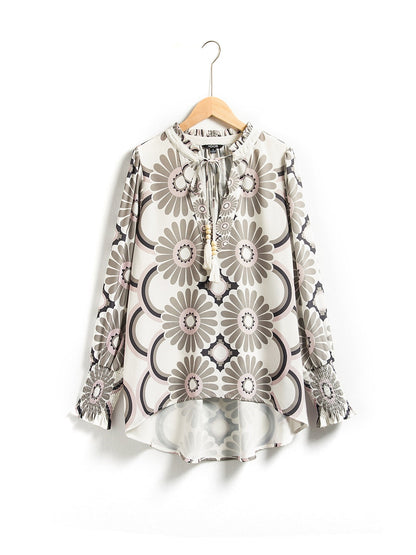 Satin Floral Print Blouse