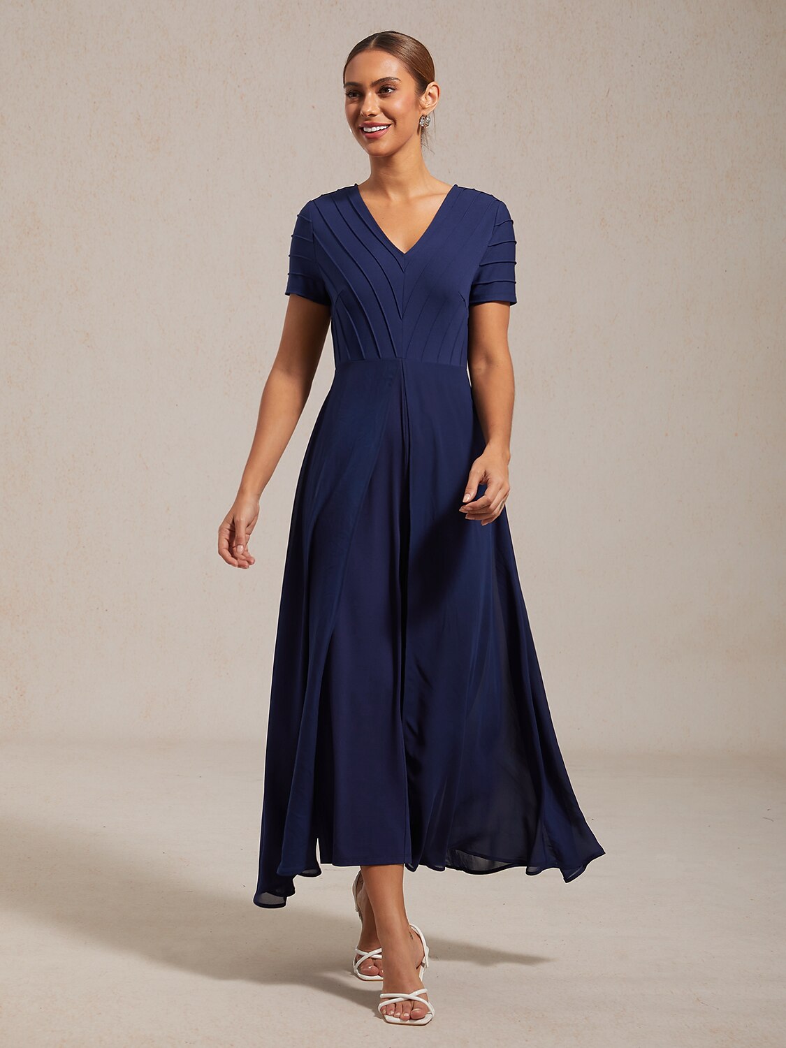 Paneled Design Faux Flowy Sheer Stretch Fabric Jumpsuit