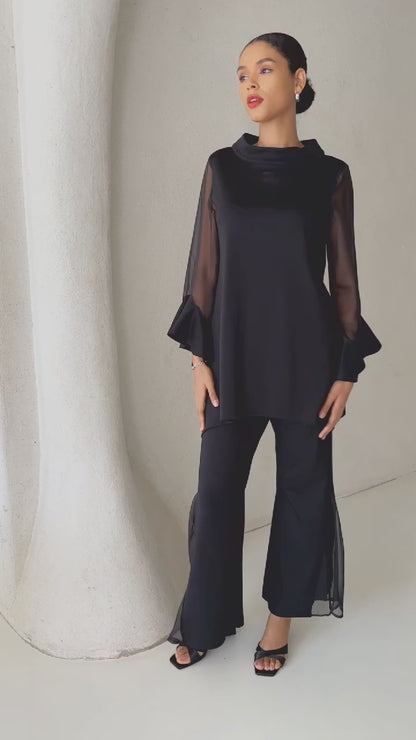 Chiffon Modal Slim Fit Sheer Lightweight Breathable Blouse