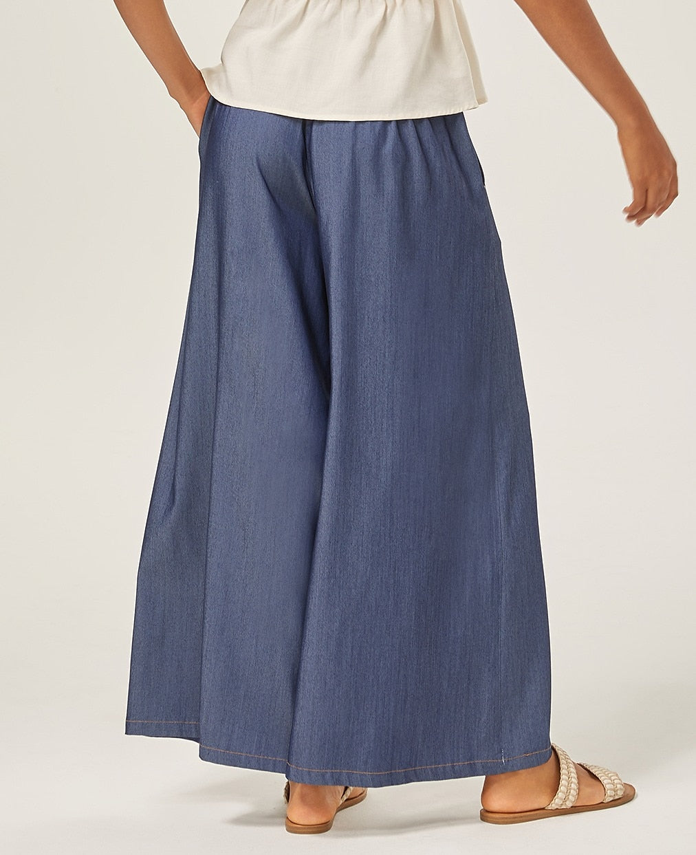 Daily Casual Tencel Denim Wide-Leg Pants