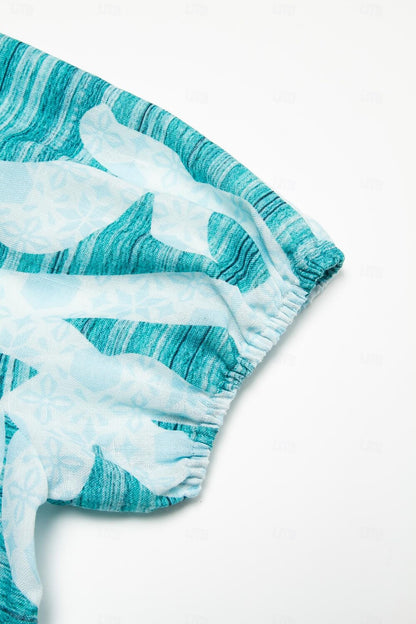 Puff Sleeve V Neck Maxi Dress