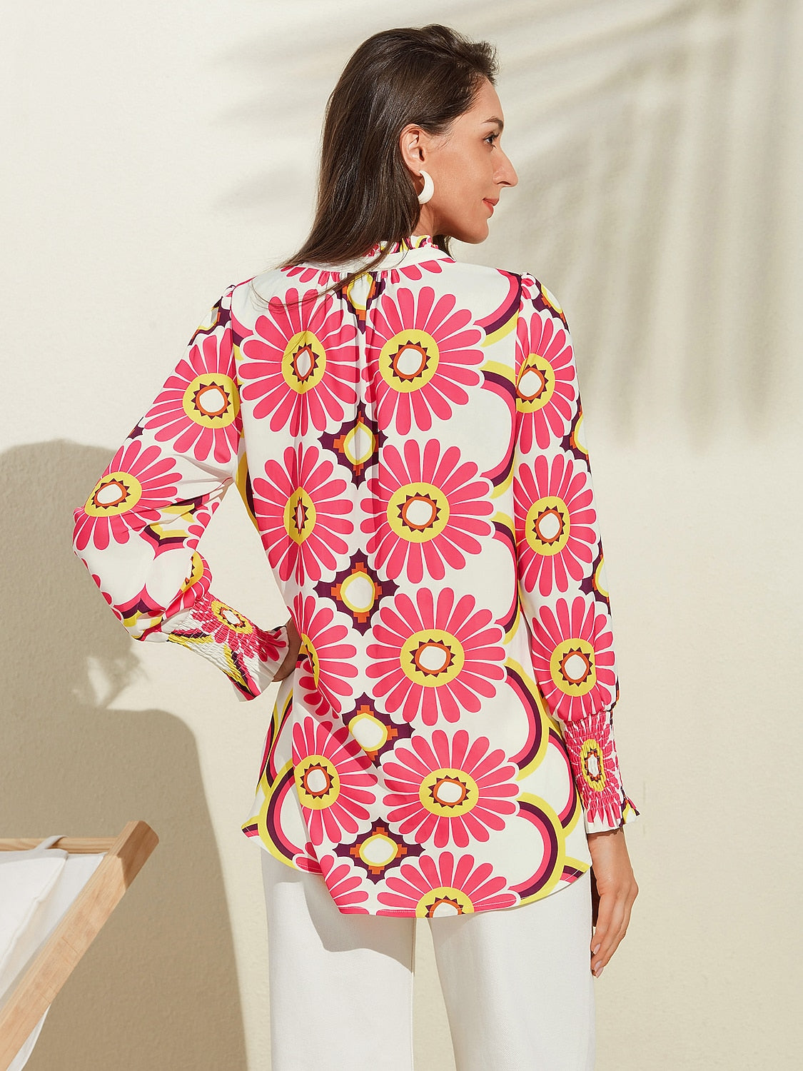 Satin Floral Print Shirt