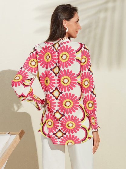 Satin Floral Print Shirt