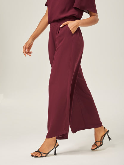 Loose Culottes Wide Leg Full Length Chiffon Pants