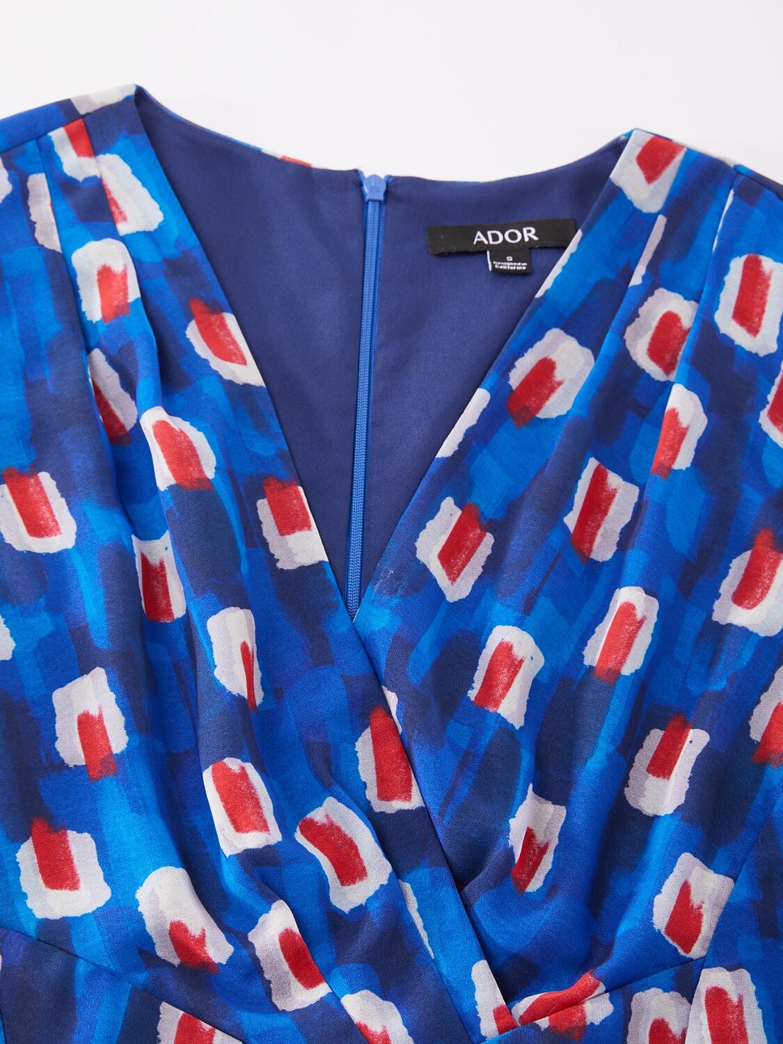 Geometric Color-Block Chiffon Maxi Dress