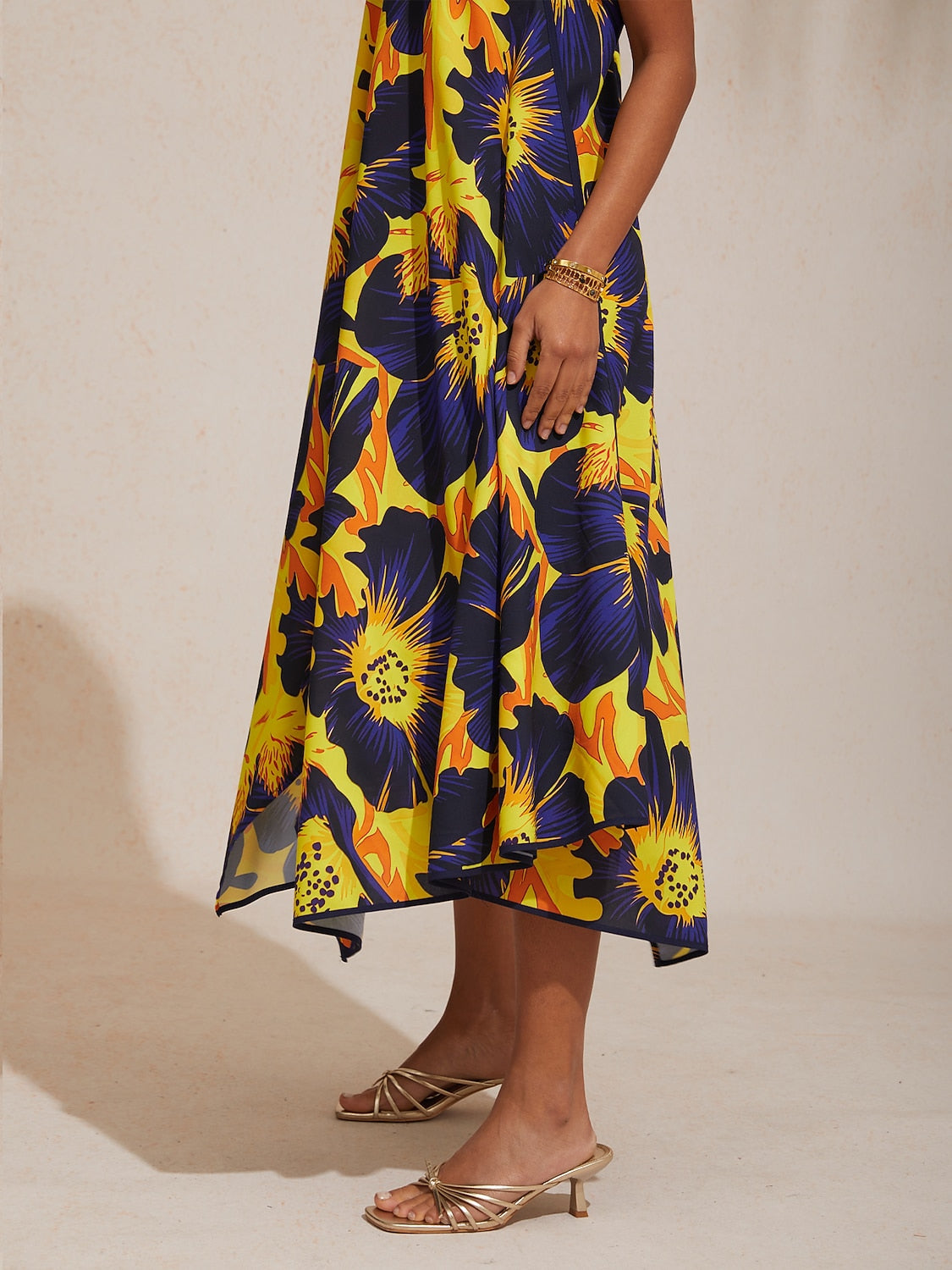 Vacation Sun Floral Rayon Cami Dress