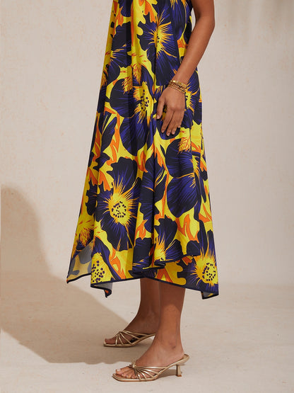 Vacation Sun Floral Rayon Cami Dress