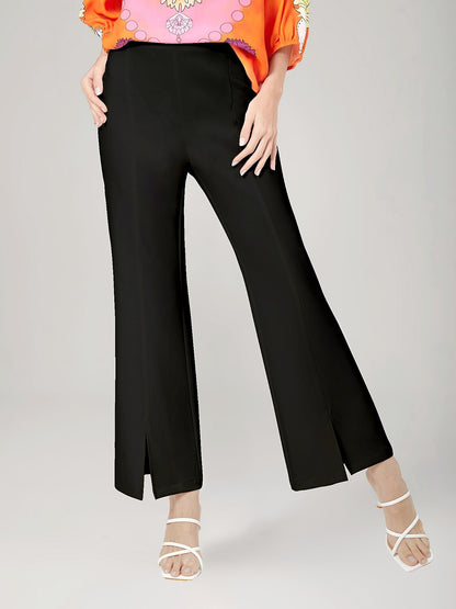 Elegant White Wide Flared Trousers