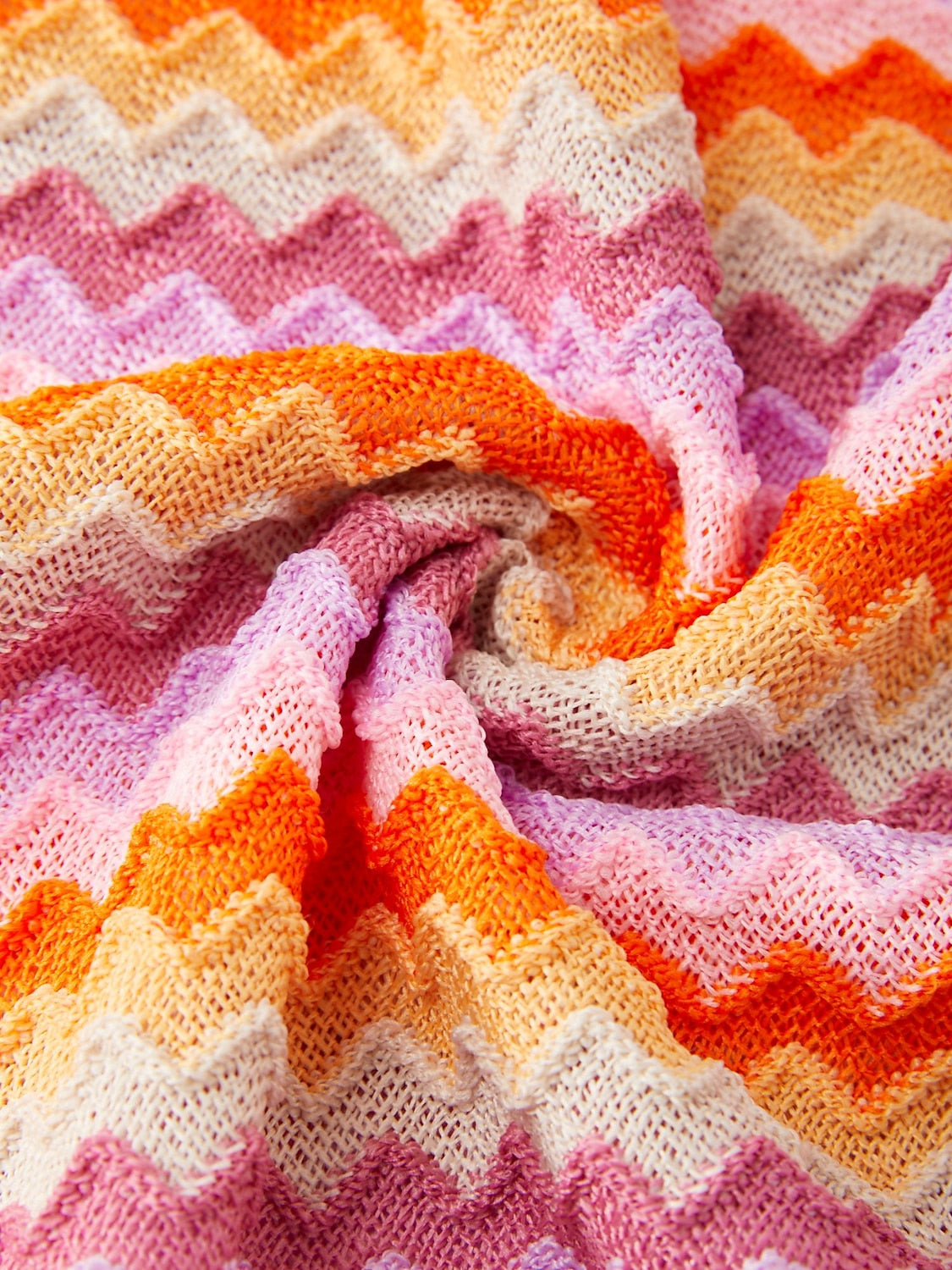 Elegant Rainbow Wave Stretch Knit Mini Dress