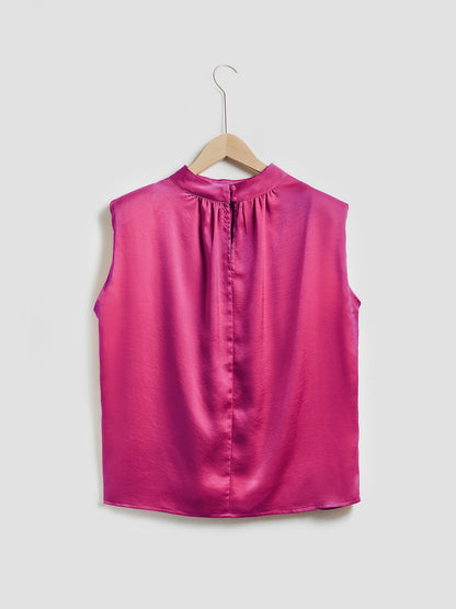 Satin less High Blouse