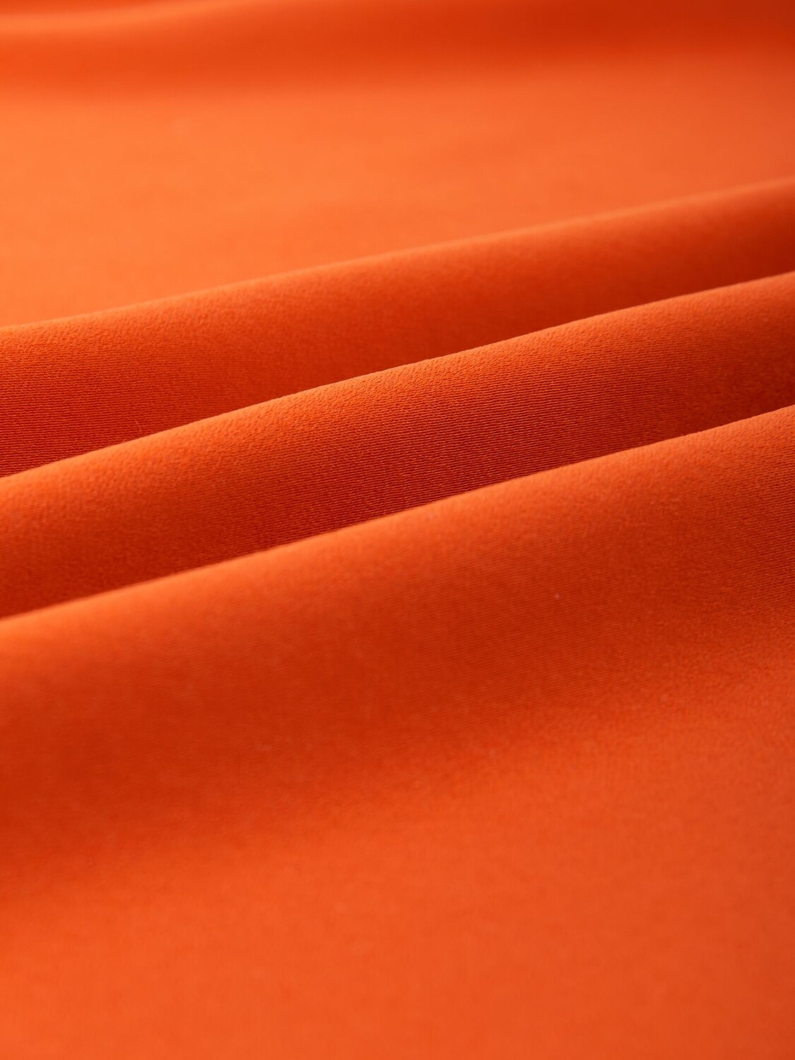 Satin Orange Stand Collar Wide Leg Pants Set