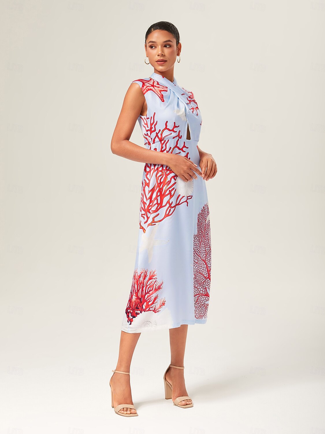 Elegant Ocean Tie Maxi Dress