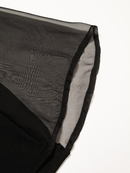 Black High Waist Pants Chiffon Lightweight Pants