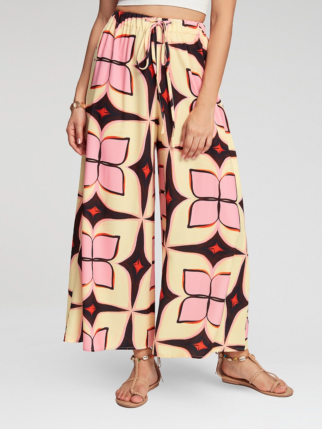 Bohemia Wide Leg Maxi Pants With Pocket