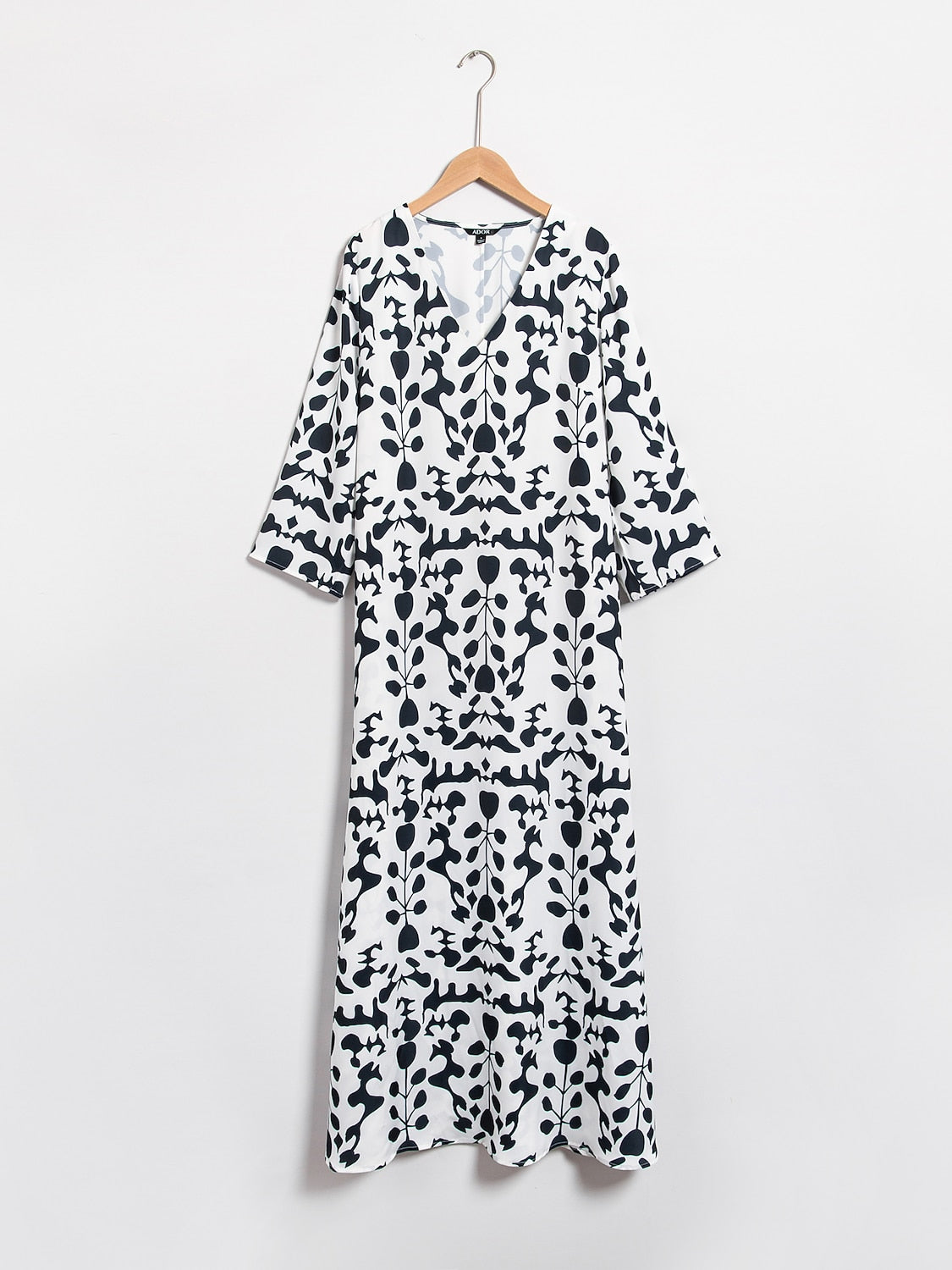 Satin Floral Geometric Pattern Vacation Maxi Dress