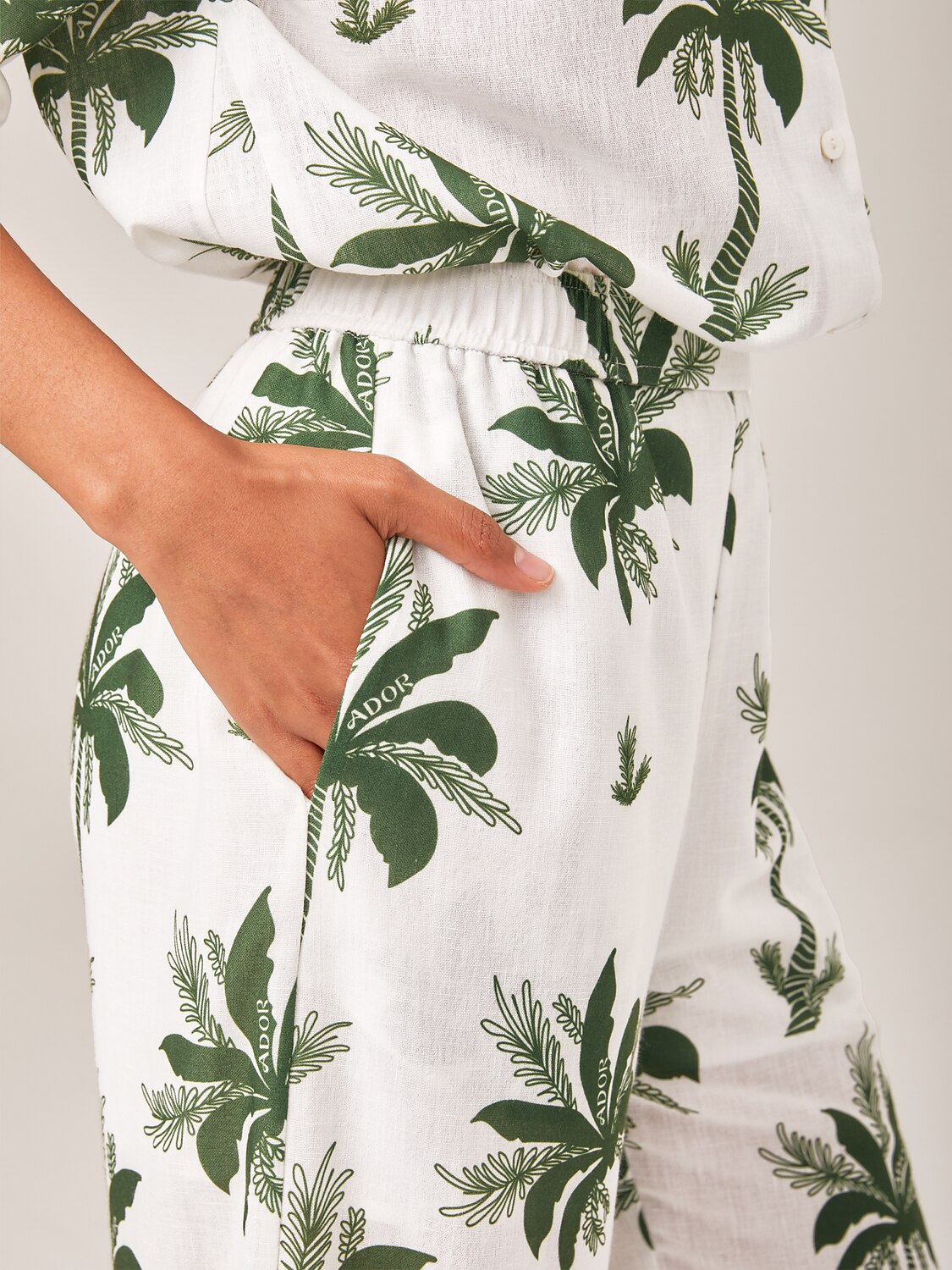 Vacation Palm Tree Print Loose Two-Piece Set