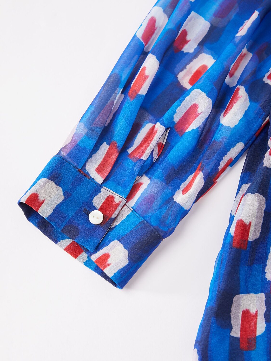 Geometric Color-Block Chiffon Maxi Dress