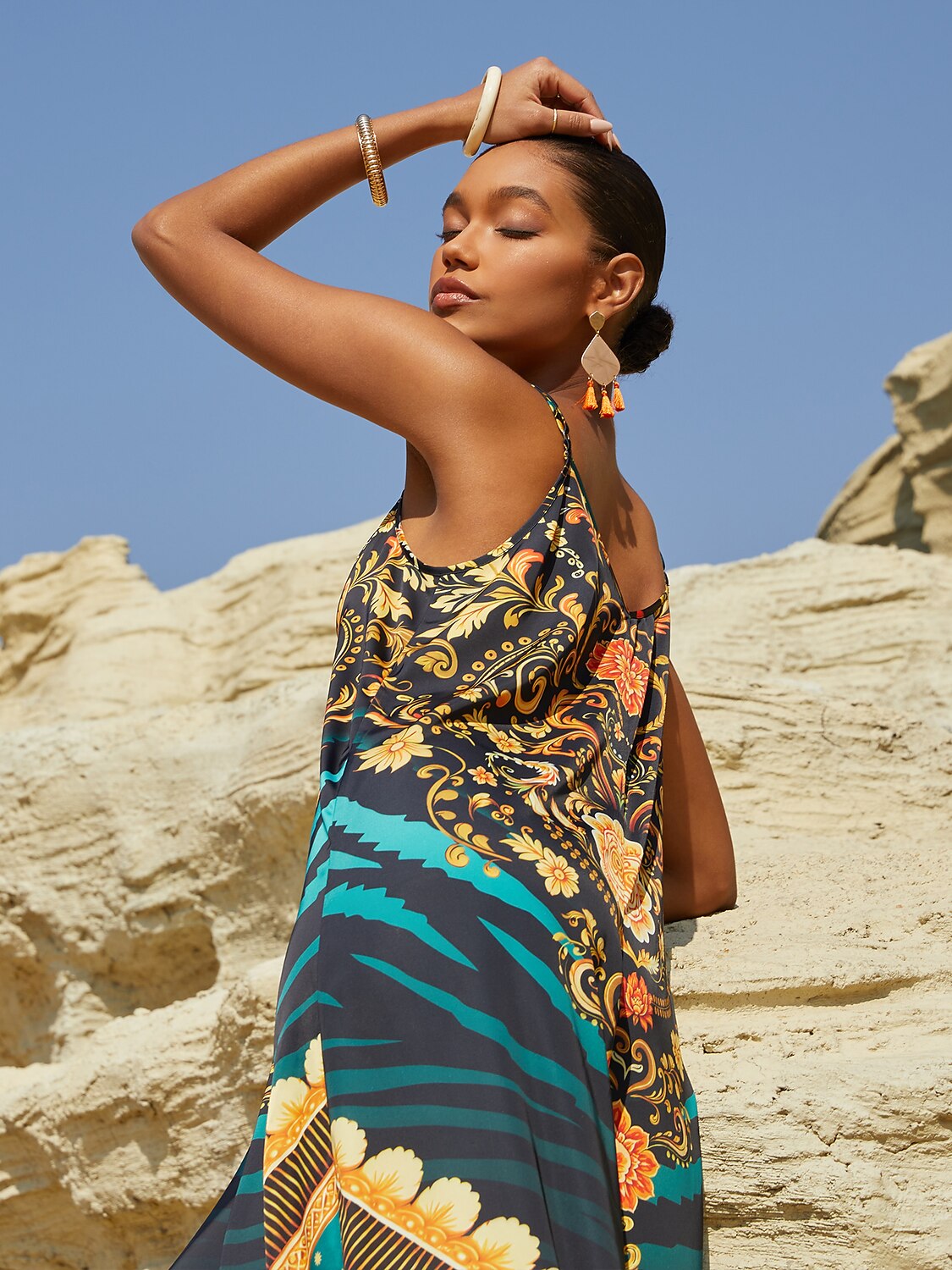 Emerald Empress Silky Satin Cami Jumpsuit