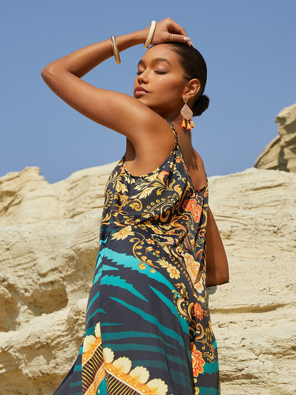 Emerald Empress Silky Satin Cami Jumpsuit