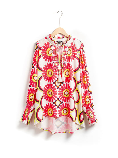 Satin Floral Print Shirt