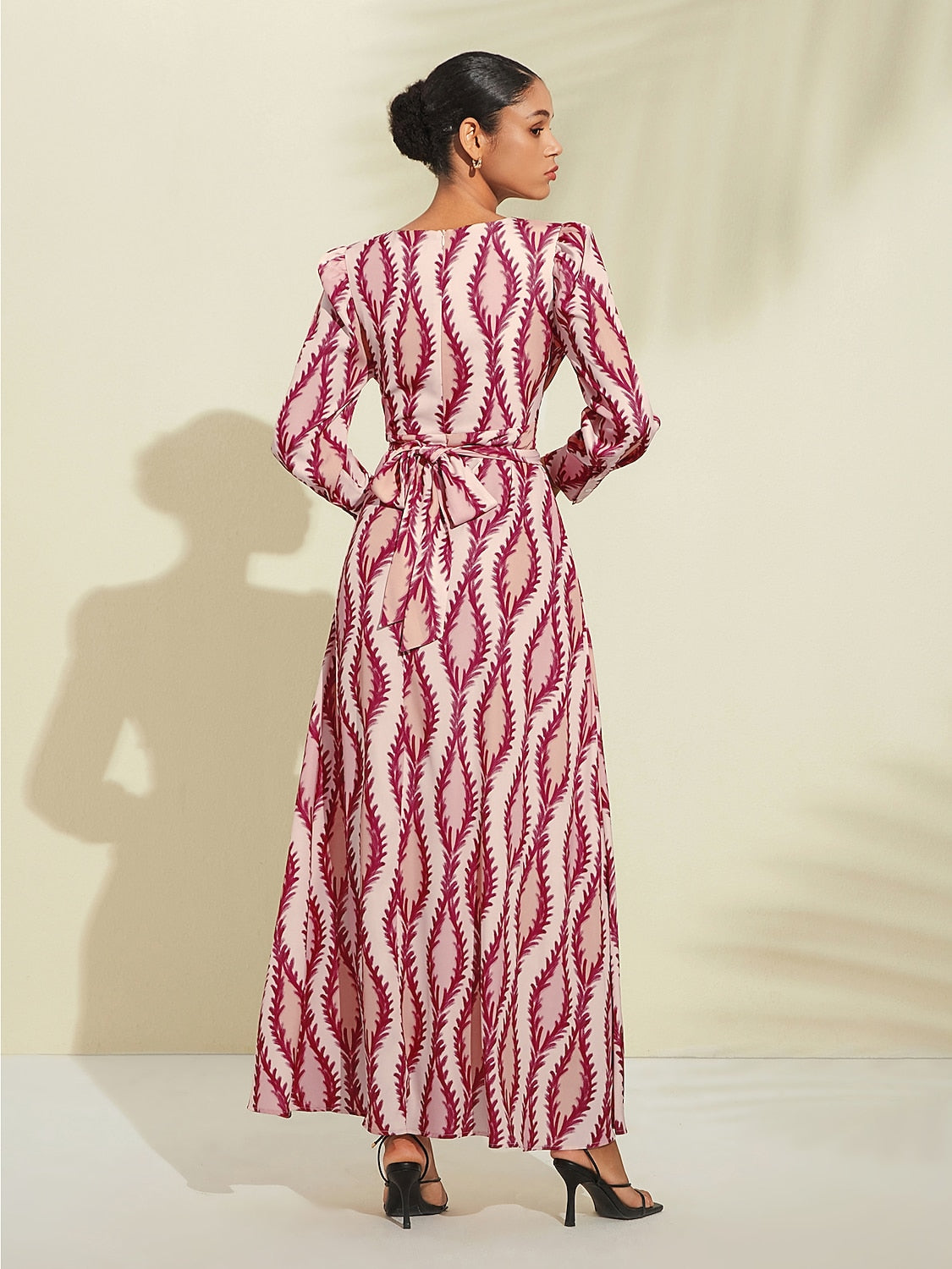 Maxi Dress White Satin Floral Print