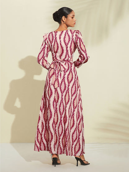 Maxi Dress White Satin Floral Print