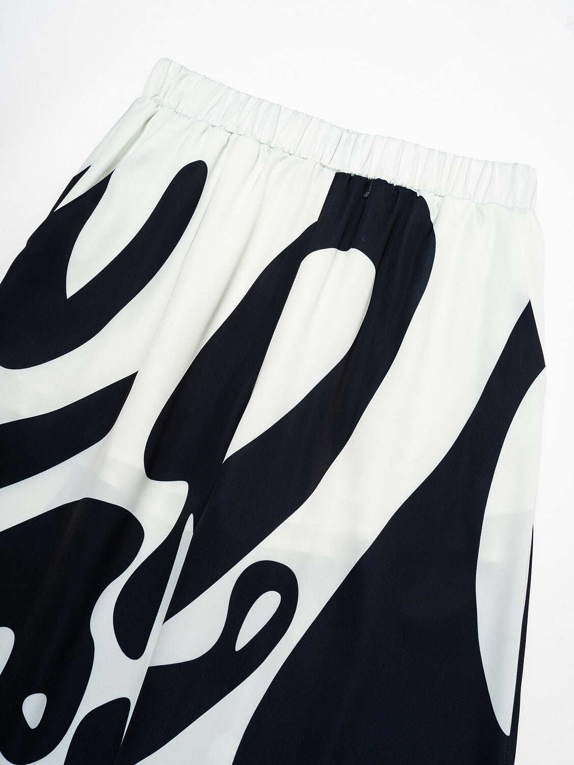 Black Satin Wide Leg Neutral Casual Pants