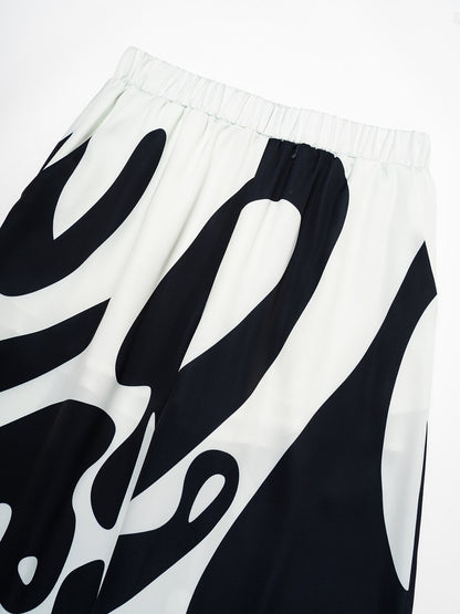 Black Satin Wide Leg Neutral Casual Pants