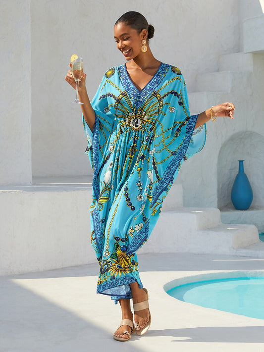 Vintage Jewelry Flowy Chiffon Kaftan