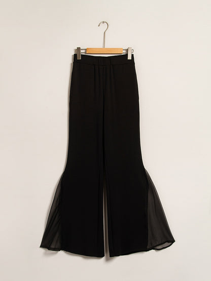 Black High Waist Pants Chiffon Lightweight Pants